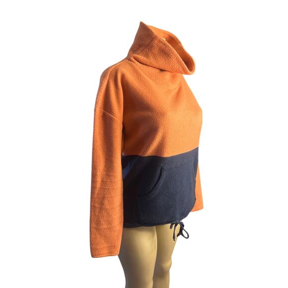 Women S Carve Designs Rowayton Color Block Cowl Pullover Fleece Sweatshirt Top - Picture 1 of 6